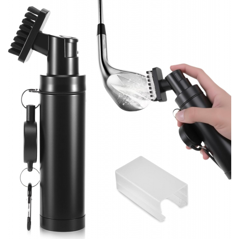 Men'S Accessories Essentials - Golfschläger-Reinigungsbürste mit Halteclip und Quetsch-Wasserflasche, Essentielle