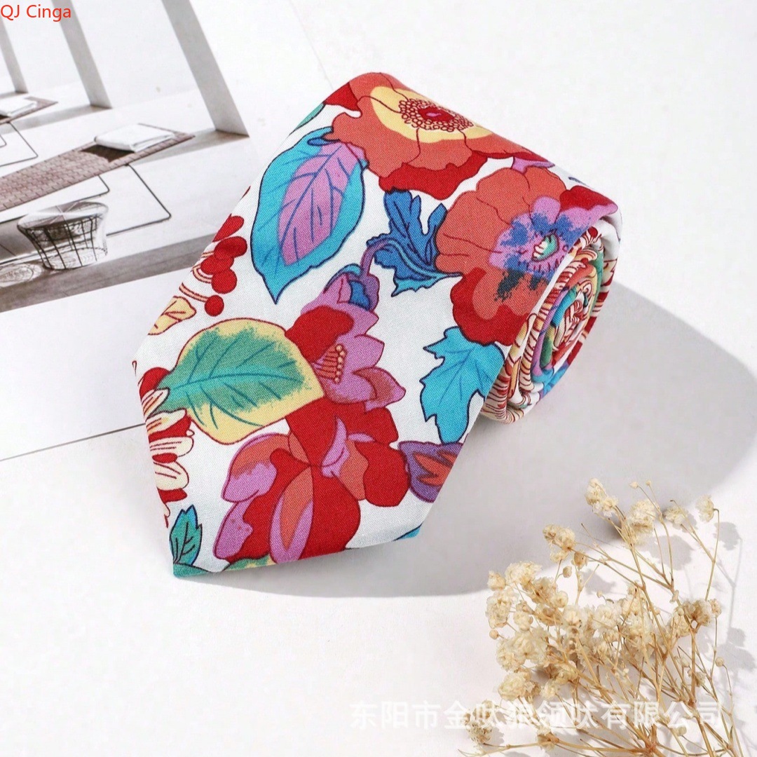 Men'S Accessories Essentials - Elegante Krawatte mit Blumenmuster in Blau