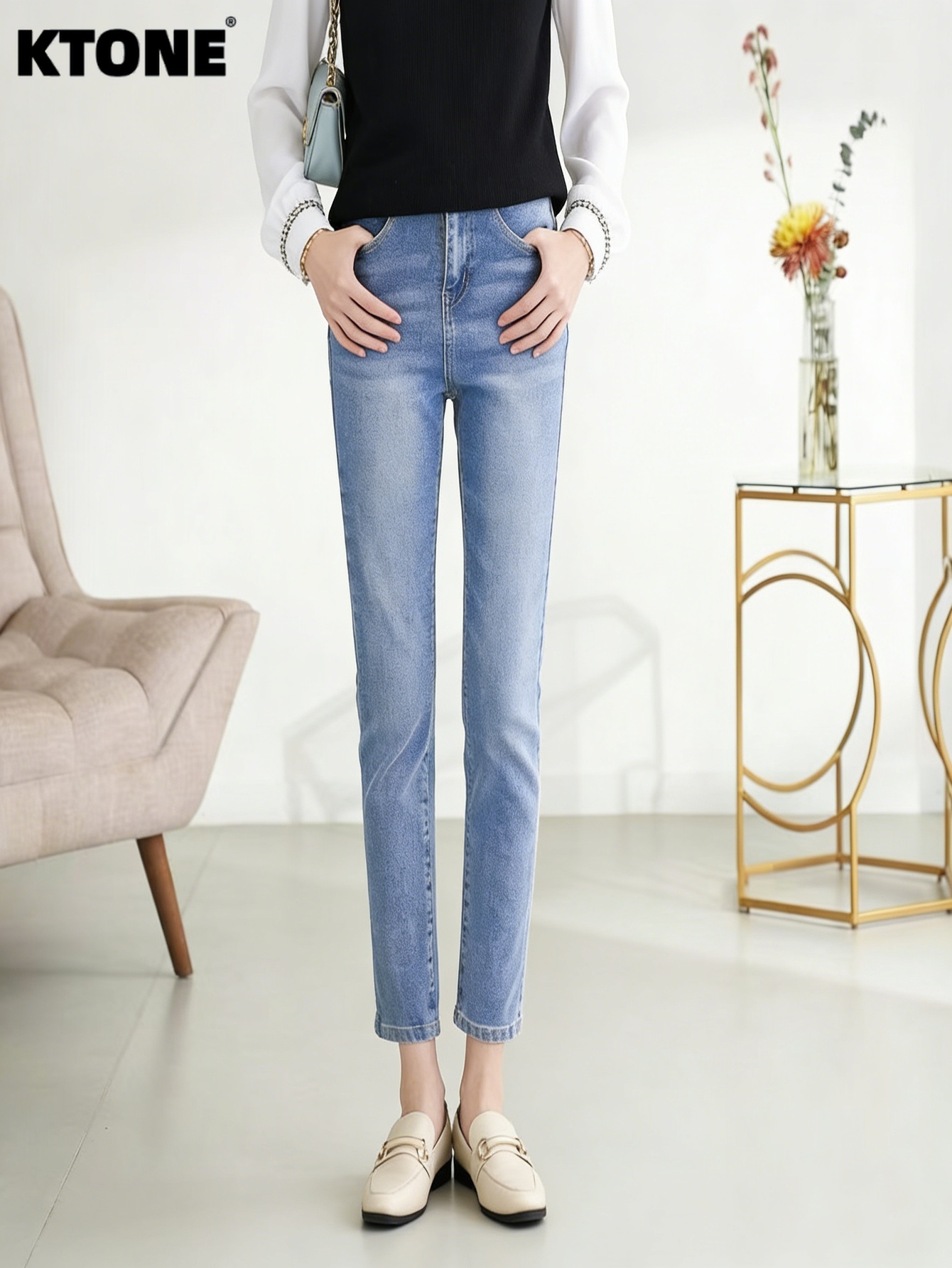 Men'S Minimalist Accessories - Streetwear-Jeans in Blau, Slim Fit für