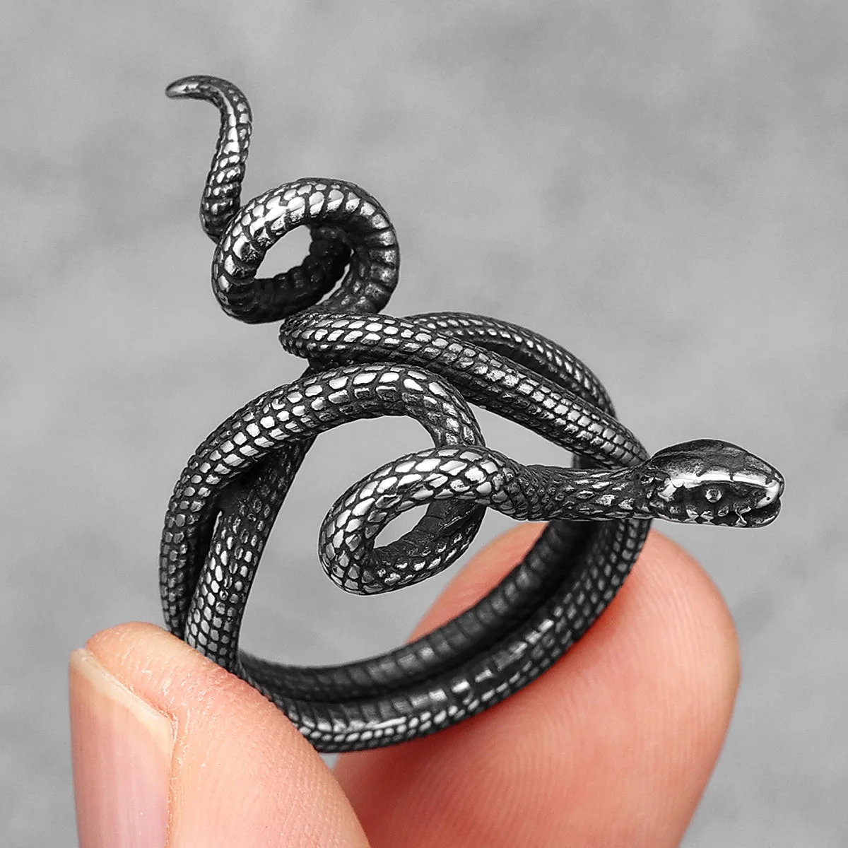 Men'S Accessories Best - Giftige Schlange Ring 316L Edelstahl Männer
