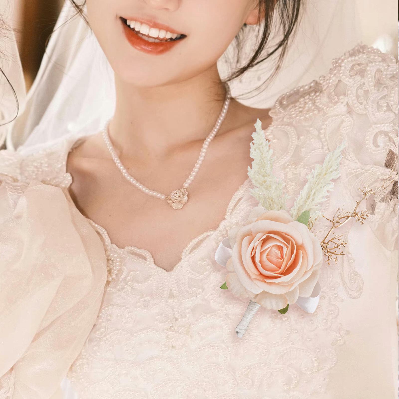 Men'S Accessories Best - Elegante Rosen-Boutonniere, handgefertigte künstliche Blumenanstecknadel, Hochzeitsaccessoires
