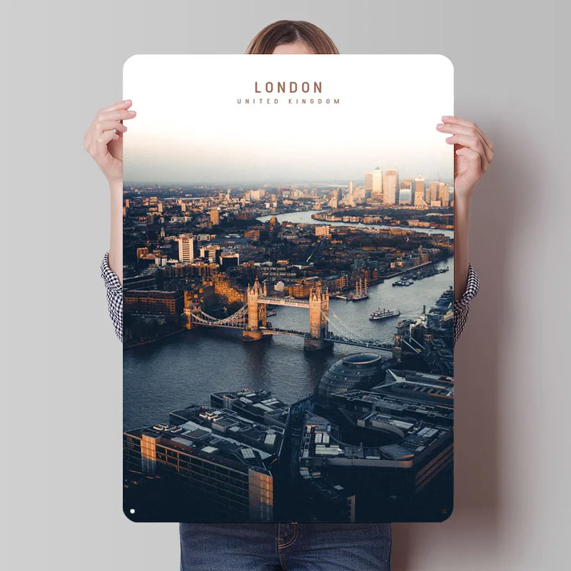 Men'S Accessories London - London-Schild Berühmte Stadt Metallposter Retro Anpassbare