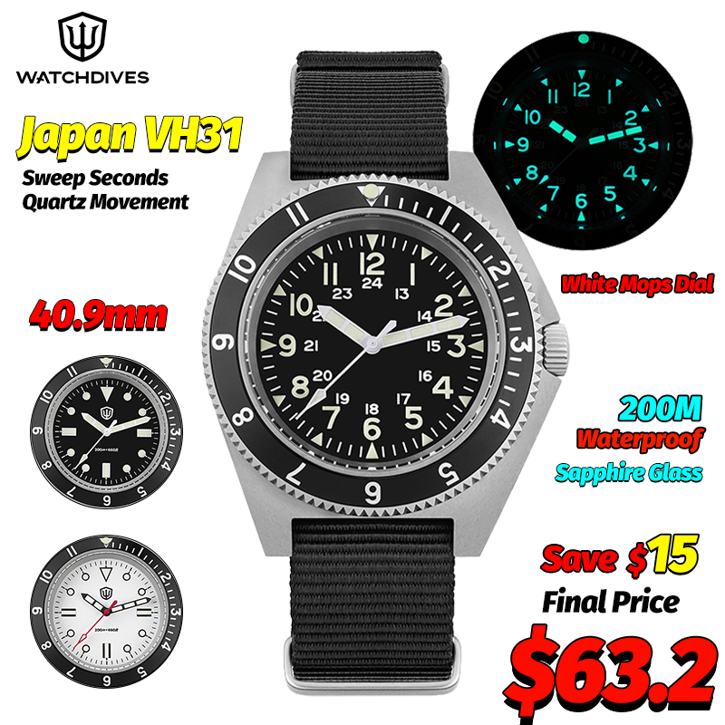 Men'S Accessories Fashion - Watchdives WD1972 Quarzuhr, Saphir, leuchtende Herrenuhren,