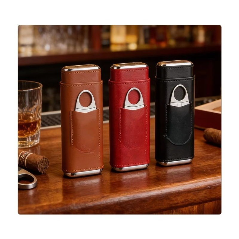 Cigar Cutter Set - Zigarrenbefeuchterbox, Zigarrenkiste mit Cutter, Reisebefeuchter und