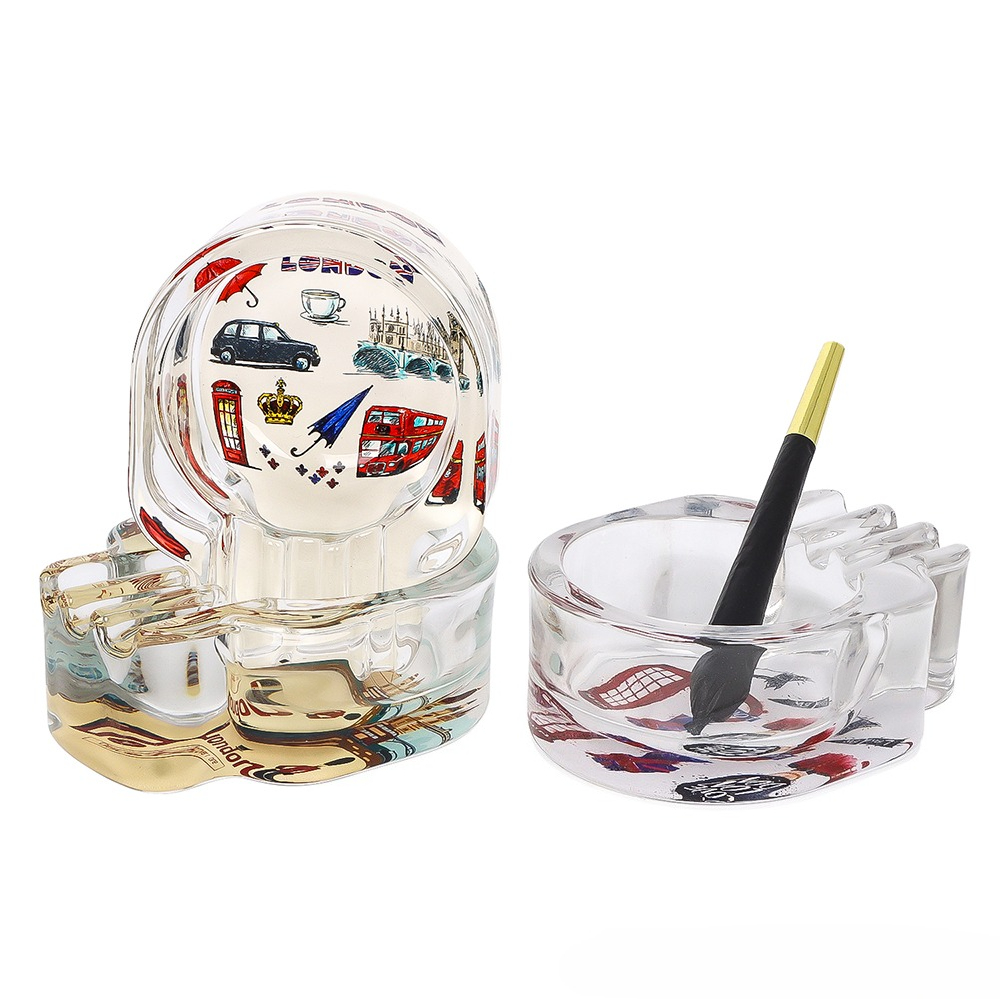 Men'S Accessories London - Schädelförmiger hochfester Glas-Aschenbecher, kreativer Aschenbecher im