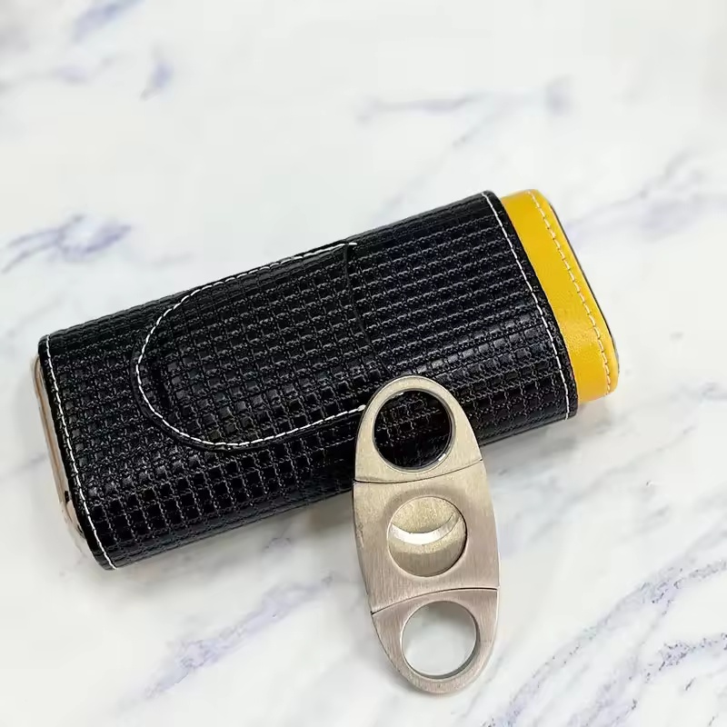 Tragbarer Leder-Zigarren-Humid – Cigar Cutter Set Bewertung und Preis