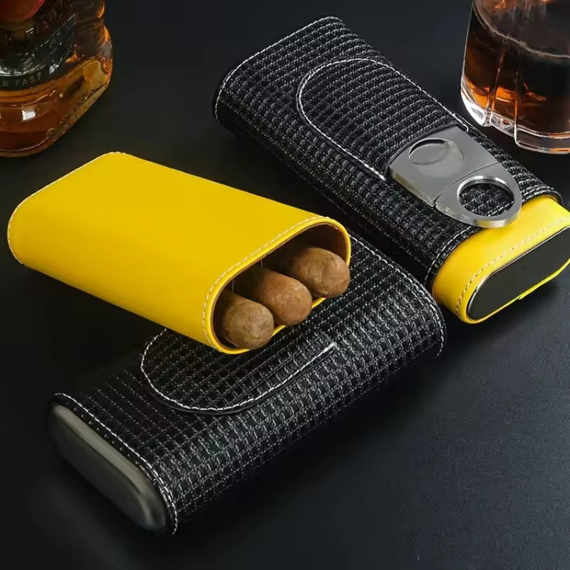Tragbarer Leder-Zigarren-Humid – Cigar Cutter Set Bewertung und Preis