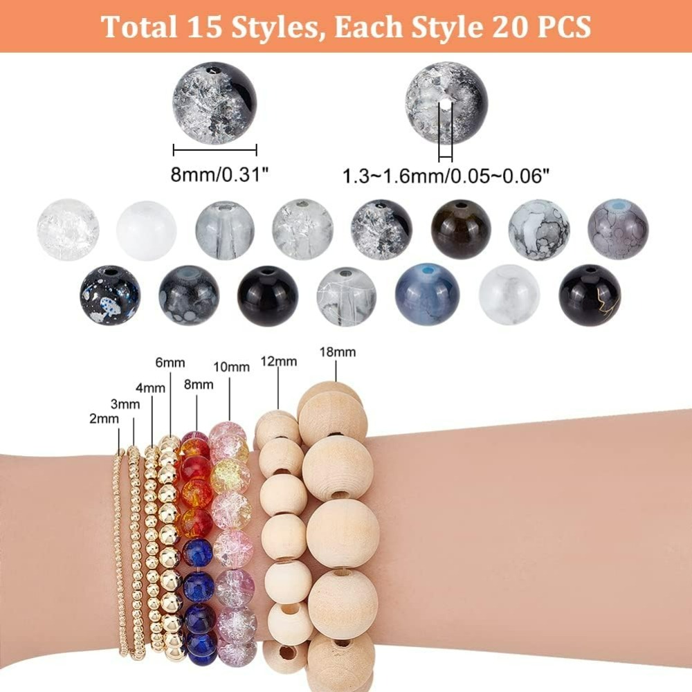 300 Stück 8 mm schwarze Glaspe – Bead Bracelet Men Bewertung und Preis
